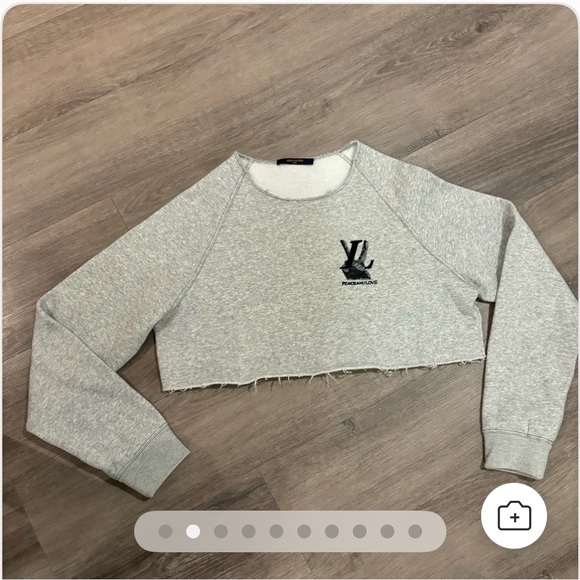 Louis Vuitton Light Gray Cropped Cowl Neck Sweater - Picture 3 of 6